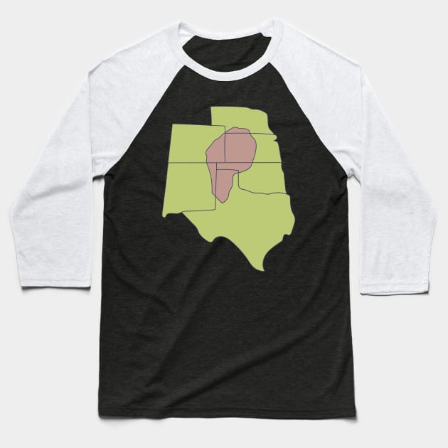 Dust Bowl - Historical Map - Sandstorm Baseball T-Shirt by DeWinnes